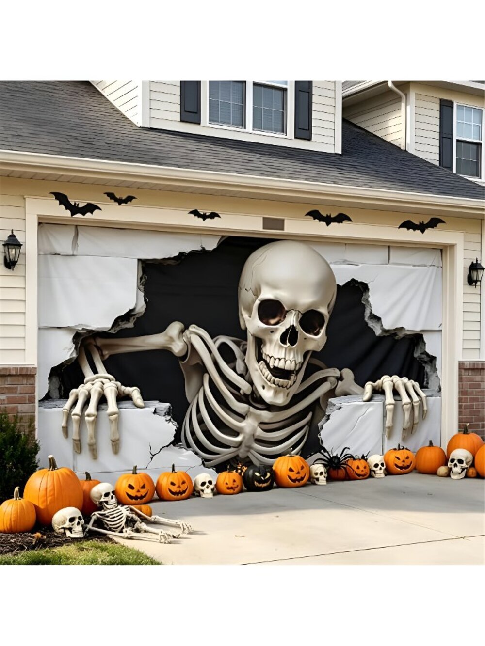 7 x 16 ft Halloween Garage Door Cover Halloween Decorations Outdoor Hanging